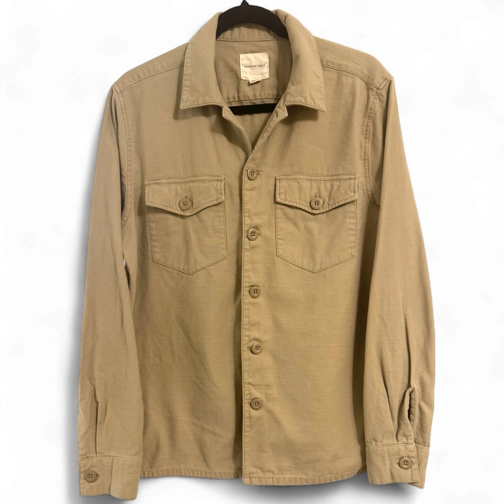 American Eagle Khaki Trendy Oversize Fall Shacket M‎ Mens,Oversized for M Women.